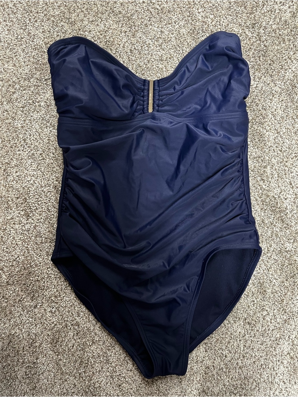 Calvin Klein Deep Navy Ruched One-Piece Swimsuit